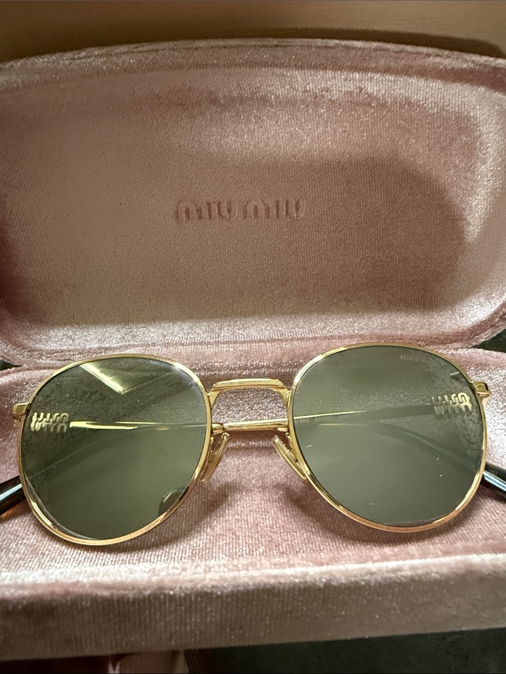 Miu Miu Gold Frame Sunglasses